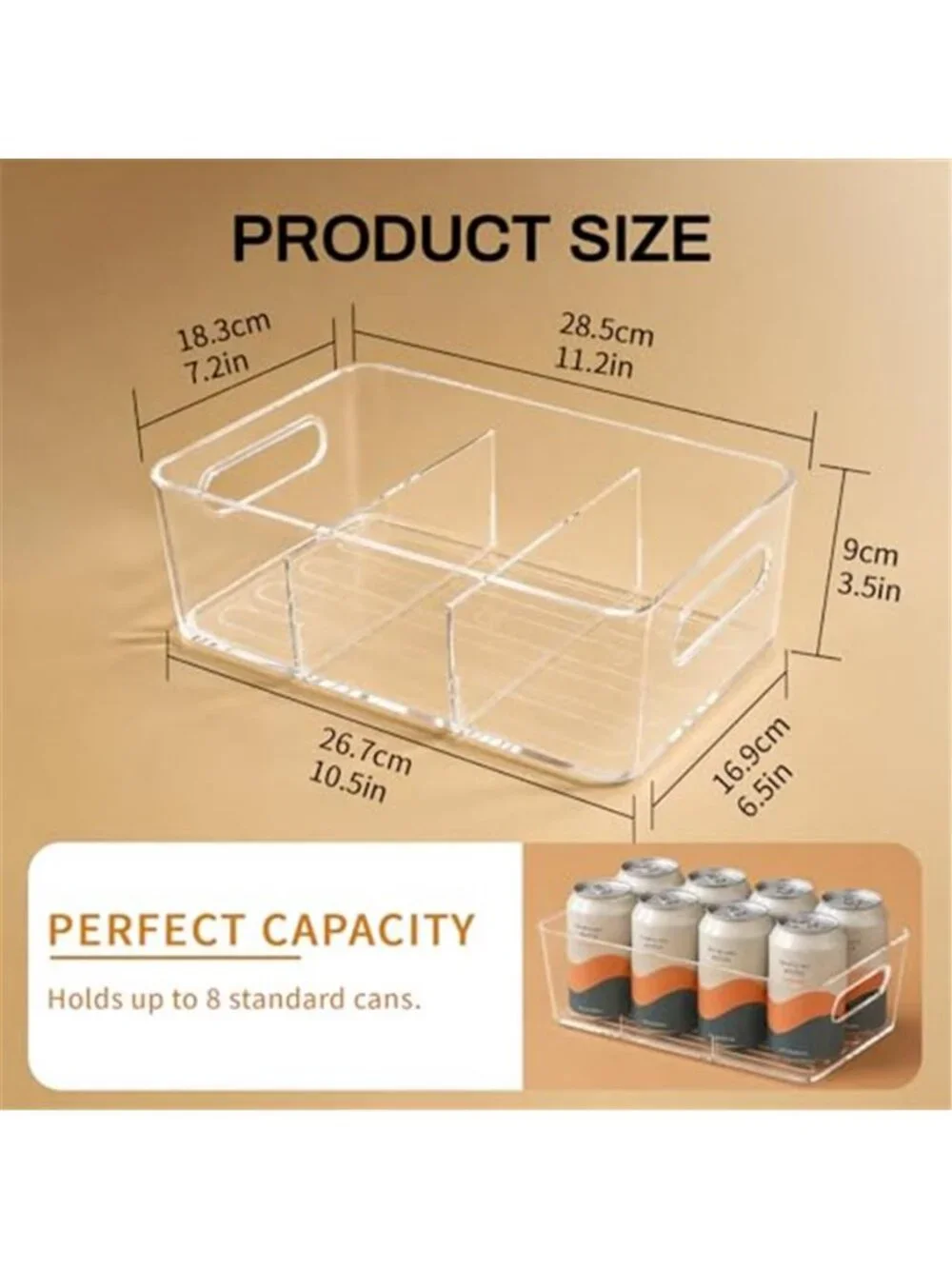 6-Pack Pantry Organizers and Storage, Clear Fridge Organizer Bins